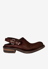 Miu Miu Vintage Leather Slingback Flats Brown  5R667EFA0455OD_F0201