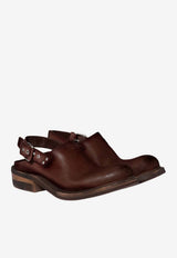 Miu Miu Vintage Leather Slingback Flats Brown  5R667EFA0455OD_F0201