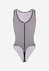 Elisabetta Franchi Sleeveless Sheer Bodysuit Black BO01357E2_110