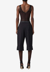 Elisabetta Franchi Sleeveless Sheer Bodysuit Black BO01357E2_110