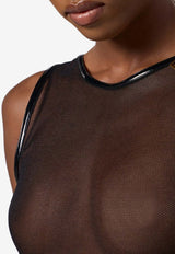 Elisabetta Franchi Sleeveless Sheer Bodysuit Black BO01357E2_110