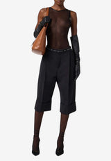 Elisabetta Franchi Sleeveless Sheer Bodysuit Black BO01357E2_110