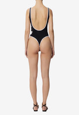Elisabetta Franchi Logo Print One-Piece Swimsuit Black CS75M52E2_314
