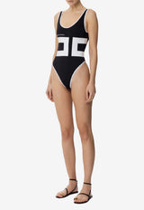Elisabetta Franchi Logo Print One-Piece Swimsuit Black CS75M52E2_314