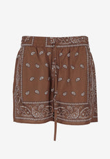 P.A.R.O.S.H. Paisley Print Drawstring Shorts Brown D210612SOY_886