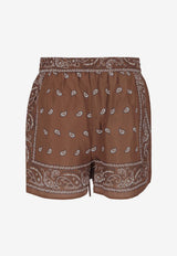 P.A.R.O.S.H. Paisley Print Drawstring Shorts Brown D210612SOY_886
