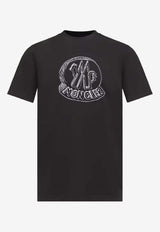 Moncler Chalk Logo Print T-shirt Black L10918C0003589AUG_999