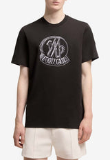 Moncler Chalk Logo Print T-shirt Black L10918C0003589AUG_999