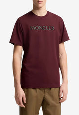 Moncler Logo Embroidered Crewneck T-shirt Red L10918C0007589B8U_480