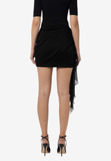 Elisabetta Franchi Sash-Detail Draped Mini Skirt Black GOT9551E2_110