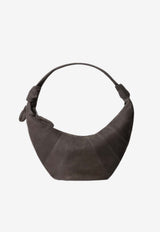 Lemaire Fortune Croissant Nubuck Leather Shoulder Bag Brown BG0071LL0189_BR007
