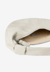 Lemaire Fortune Croissant Nubuck Leather Shoulder Bag Sage BG0071LL0189_GR012