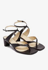 Lemaire 50 Nappa Leather Thong Sandals Dark Brown FO0251LL0023_BR490
