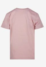Moncler Logo Embroidered Crewneck T-shirt Pink L10938C0003089AUO_51E