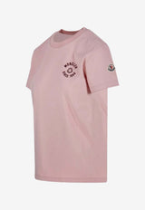 Moncler Logo Embroidered Crewneck T-shirt Pink L10938C0003089AUO_51E