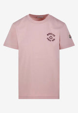 Moncler Logo Embroidered Crewneck T-shirt Pink L10938C0003089AUO_51E