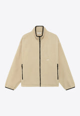 Autry Zip-Up Logo Fleece Jacket Beige JAPX010J_10J