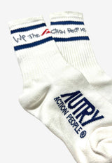 Autry Kids Boys Jacquard Logo Knit Socks White KOAK03_AP