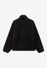 Autry Zip-Up Logo Fleece Jacket Black JAPX010K_10K