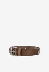 Golden Goose DB Trinidad Washed Leather Belt with Studs Brown GMA00161A000137_55319