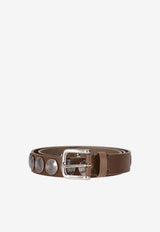 Golden Goose DB Trinidad Washed Leather Belt with Studs Brown GMA00161A000137_55319