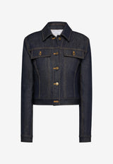 Thom Browne Shrunken Denim Jacket Blue FBC948UF1101_415