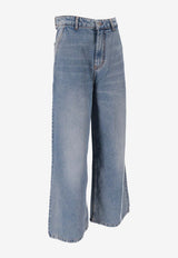 AMI PARIS Washed Straight-Leg Jeans Blue FTR819DE0046_480