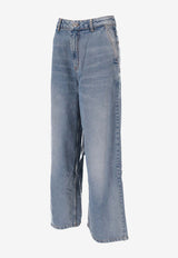 AMI PARIS Washed Straight-Leg Jeans Blue FTR819DE0046_480