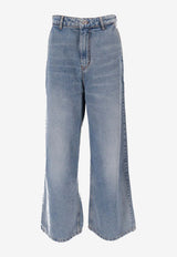 AMI PARIS Washed Straight-Leg Jeans Blue FTR819DE0046_480