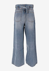 AMI PARIS Washed Straight-Leg Jeans Blue FTR819DE0046_480
