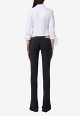 Elisabetta Franchi Bow-Tied Buttoned Shirt White CA13557E2_100