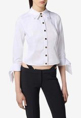 Elisabetta Franchi Bow-Tied Buttoned Shirt White CA13557E2_100
