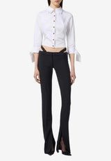 Elisabetta Franchi Bow-Tied Buttoned Shirt White CA13557E2_100