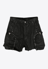 Rick Owens DRKSHDW Bauhaus Frayed Bermuda Shorts Black DU01F4350DBK_09
