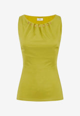 Elisabetta Franchi Jewel-Button Sleeveless Top Green CN05857E2_EA9