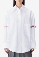Thom Browne Name Tag Patch Oxford Shirt White FLL079EF0313_100