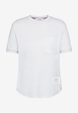 Thom Browne Name Tag Patch T-shirt White FJS223AJ0055_100