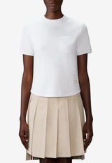 Thom Browne Name Tag Patch T-shirt White FJS223AJ0055_100