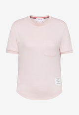 Thom Browne Name Tag Patch T-shirt Pink FJS223AJ0055_640