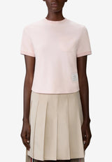 Thom Browne Name Tag Patch T-shirt Pink FJS223AJ0055_640