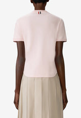 Thom Browne Name Tag Patch T-shirt Pink FJS223AJ0055_640