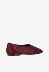 AMI PARIS Two-Tone Pony Effect Flats Burgundy FSV817AL0120_692