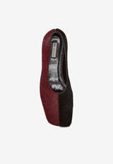 AMI PARIS Two-Tone Pony Effect Flats Burgundy FSV817AL0120_692