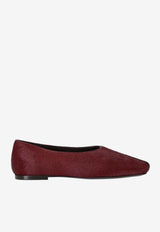 AMI PARIS Two-Tone Pony Effect Flats Burgundy FSV817AL0120_692