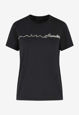 Moncler Signature Logo Print T-shirt Black L10938C0001789B8Y_999