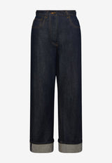 Thom Browne Turn-Up Hem Straight Jeans Blue FTC509UF1101_415