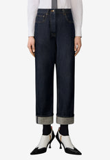 Thom Browne Turn-Up Hem Straight Jeans Blue FTC509UF1101_415