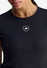 Adidas By Stella McCartney Logo Cropped Top Black JW4563_black