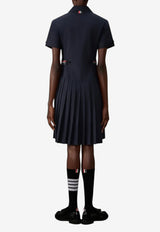 Thom Browne Pleated Shirt Dress Blue FDSF49UF1063_415