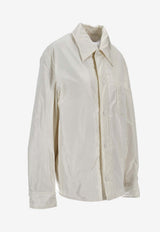 AMI PARIS Embroidered Buttoned Shirt Ivory HJK829PL0039_185